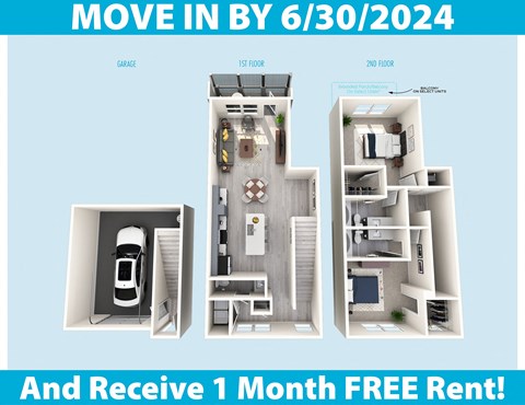 a poster showing two images of a floor plan of a condo